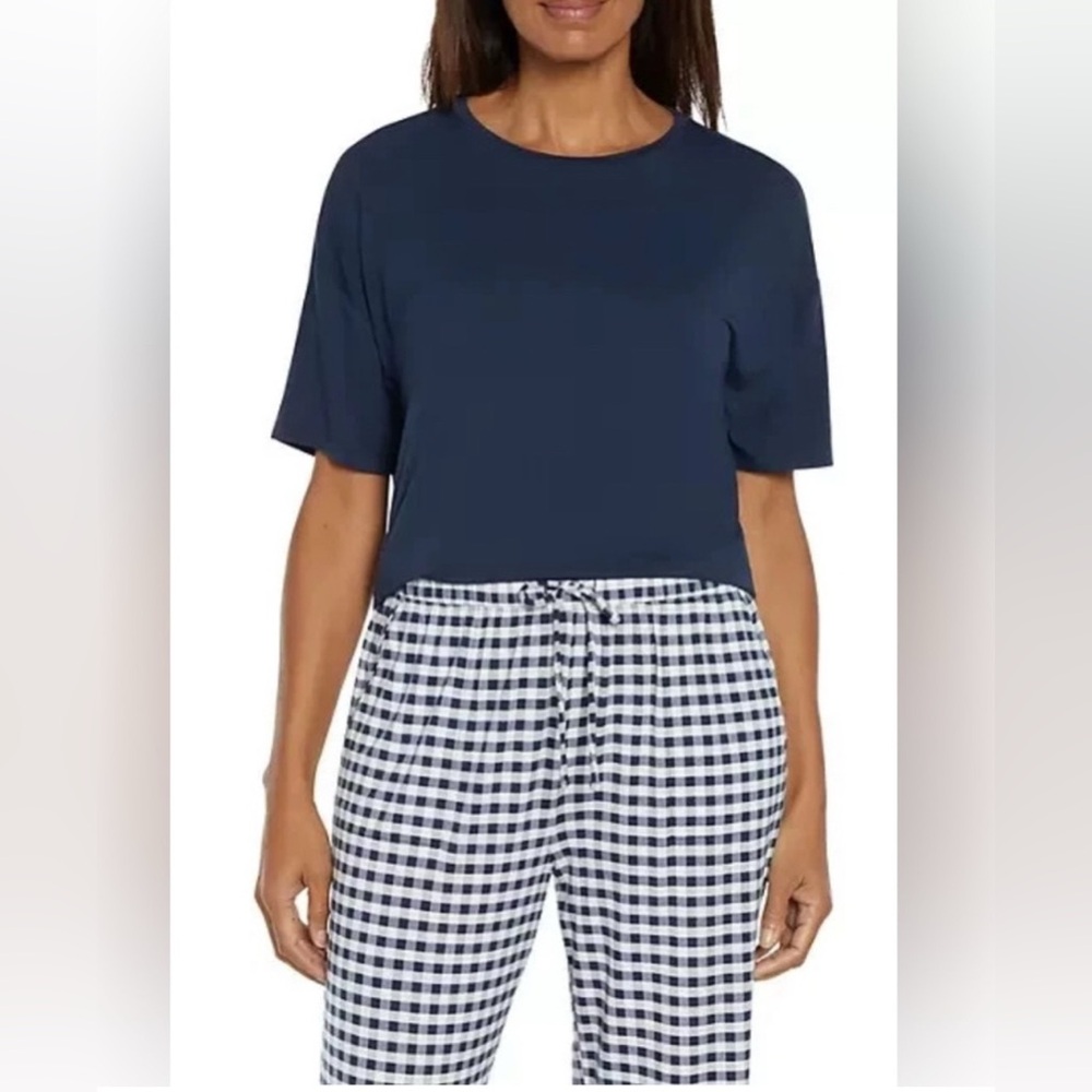 GAP Navy Checkered Pajama Pants Women’s Size Medium
